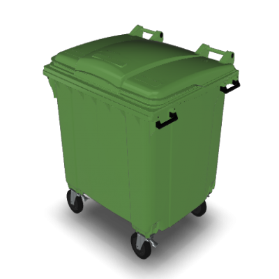 CARRO CONTENEDOR VERDE 1100 LTS